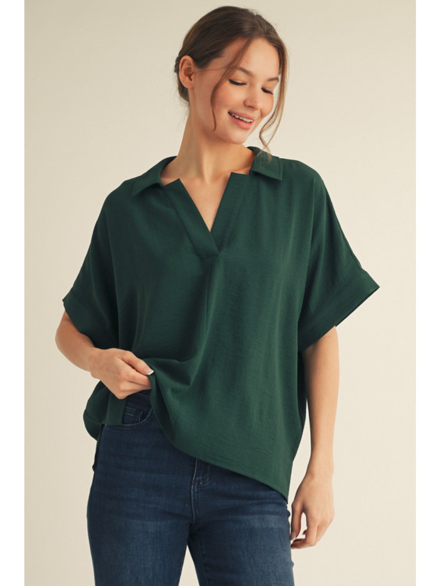 Dolman Sleeve Top with vented hemline 13393