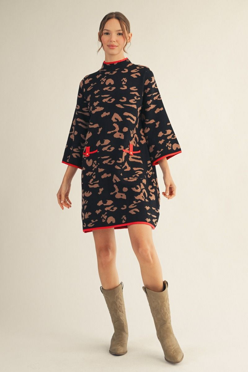Mock Neck Sweater Dress H12506