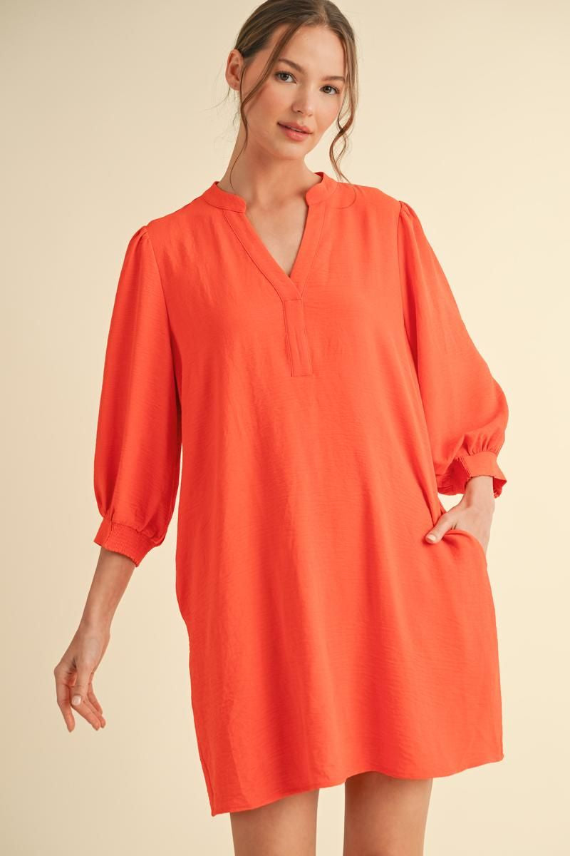 Dress with 3/4 Peasant Sleeves H41469