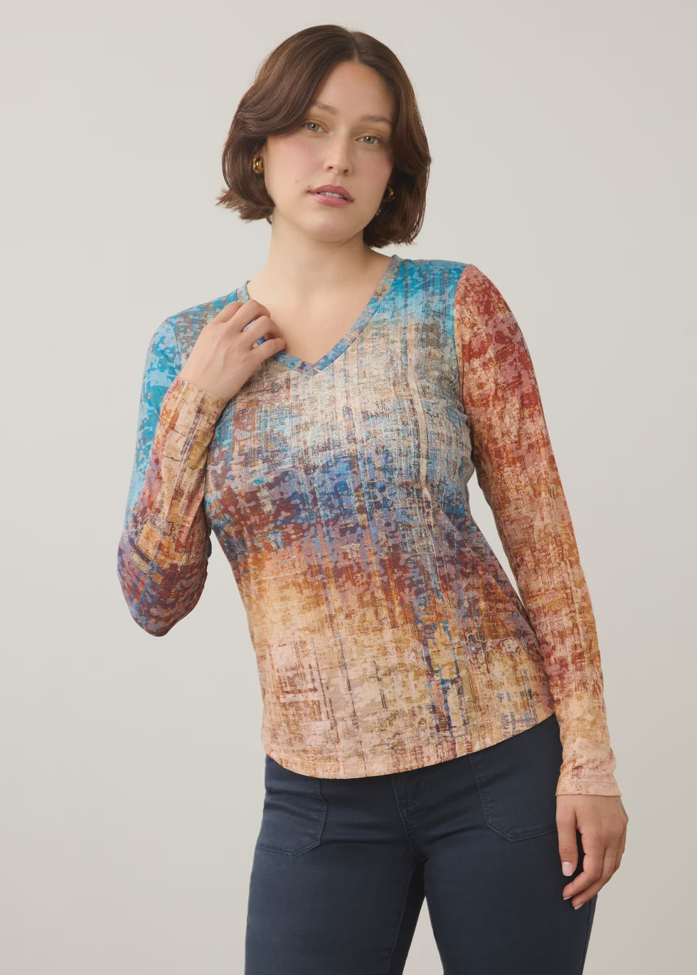 Sunset Boulevard V Neck Top 359984