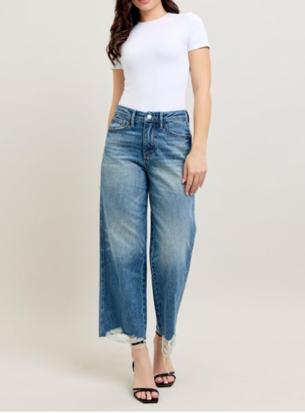 High Waist Magic Destroy Hem Crop 88963