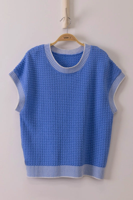 Cap Sleeve Summer Knit Sweater