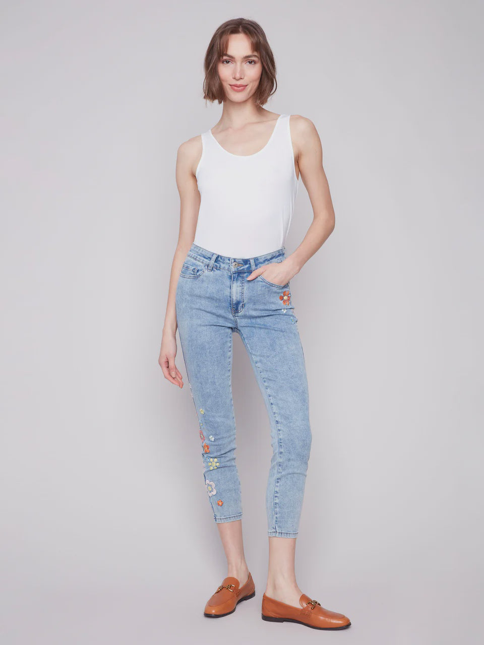 Skinny Leg Jean with Embroidery