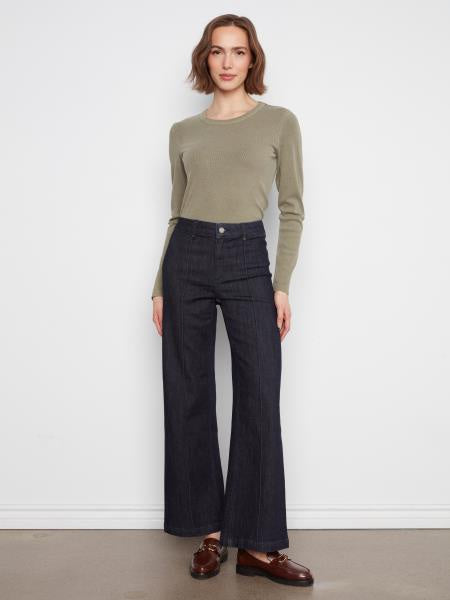 Wide Leg Denim with Pintucks C5814