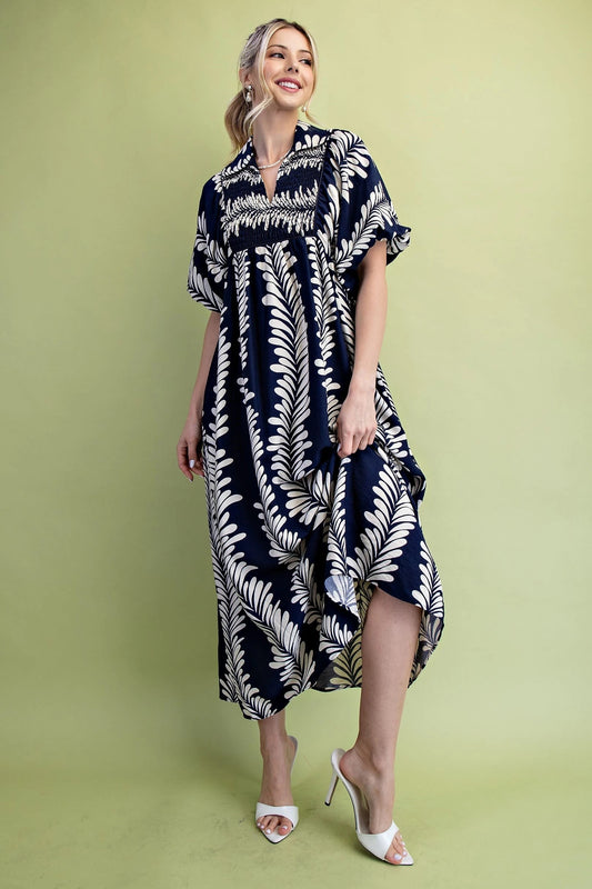 Printed Midi with Yoke 1055