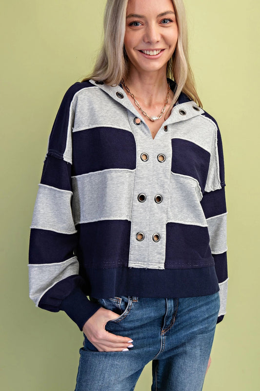 Striped Rugby Sweatshirt TE1326