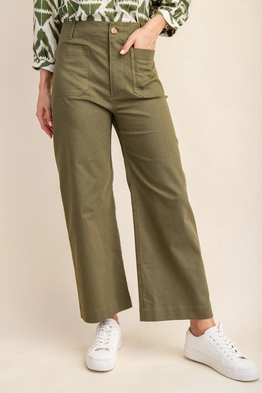 Ankle Crop Stretchy Pant with Pockets 1175