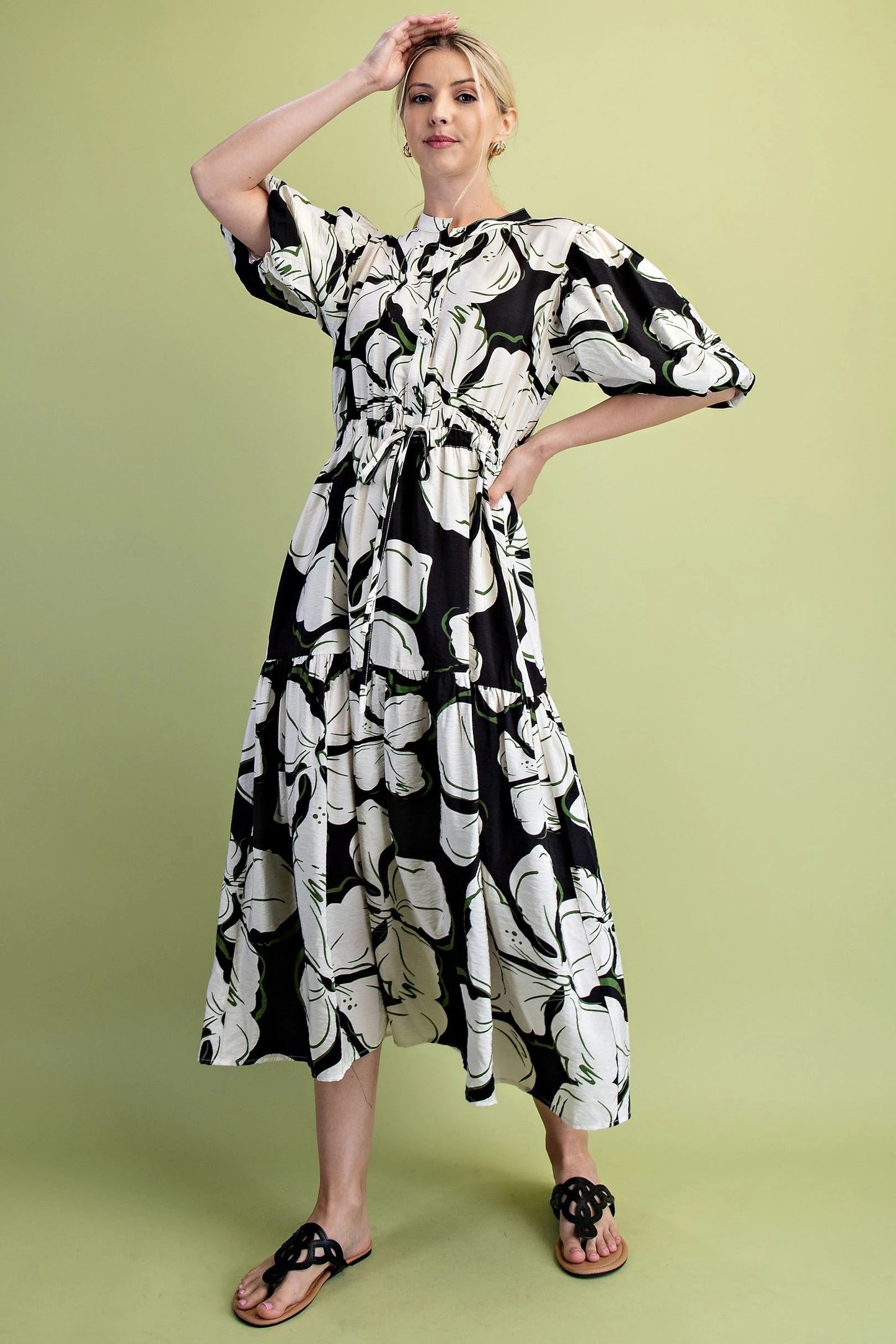 Bold Floral Print Midi TG1869