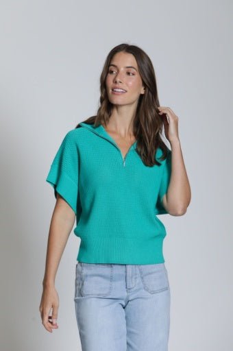 APNY 1/2 Zip Open Knit Sweater - Hello Beautiful BoutiqueSweaterAPNY