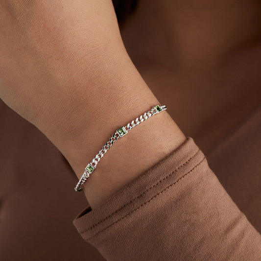 August Birthstone Peridot Curb Chain Bracelet - Hello Beautiful BoutiqueBraceletsALEX AND ANI