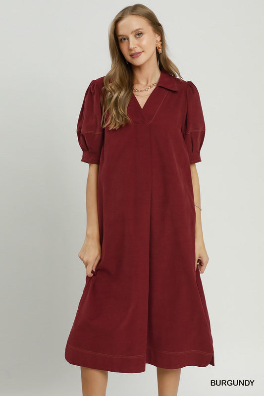 Corduroy Midi Dress C6658 - Hello Beautiful BoutiqueDress/ MidiUmgee