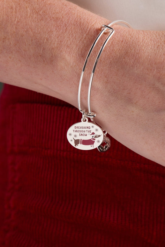 'Dachshund Through The Snow' Dog Charm Bangle - Hello Beautiful BoutiqueBraceletsALEX AND ANI