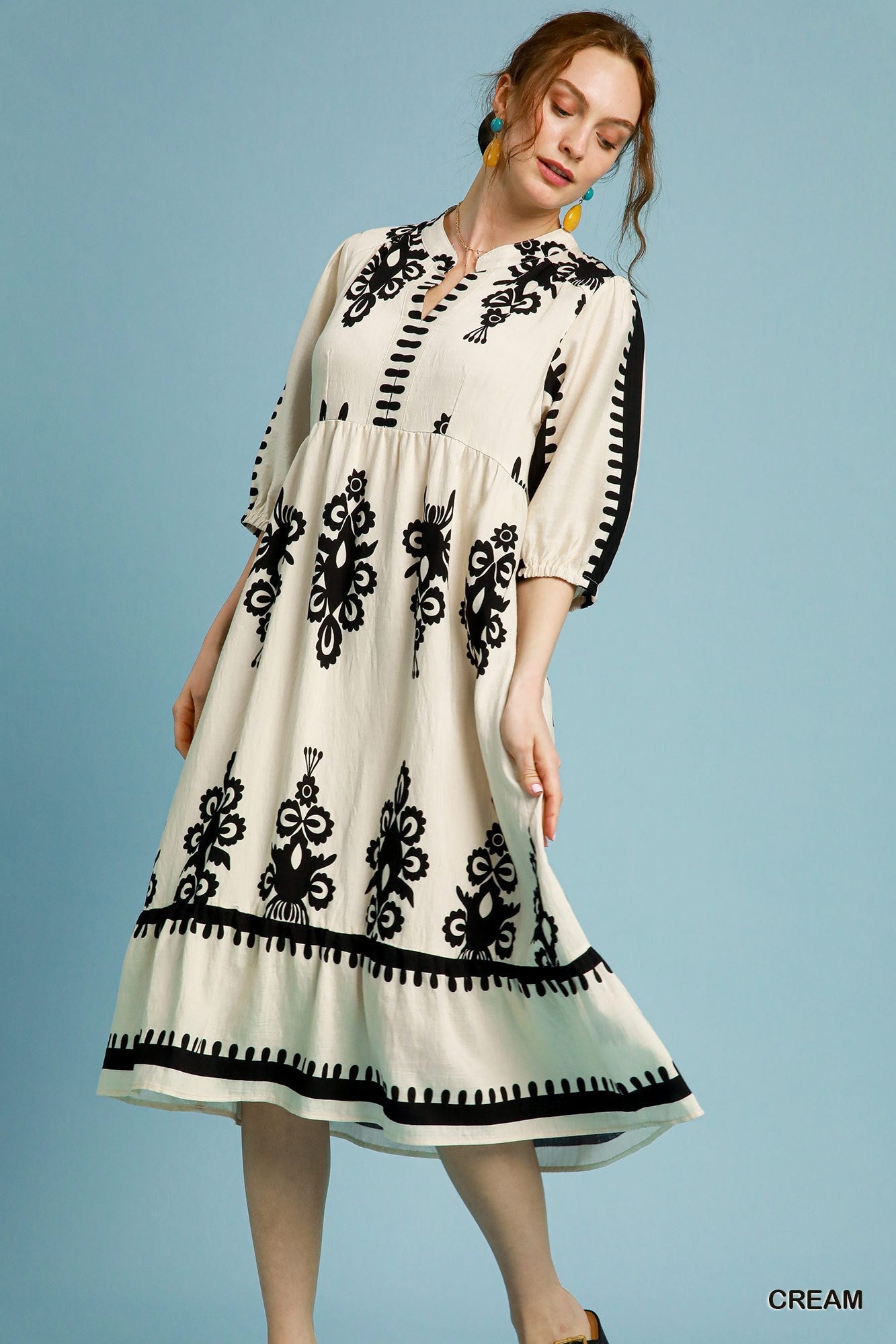 Desert Bloom Embroidered Dress K9343 - Hello Beautiful BoutiqueDressUmgee