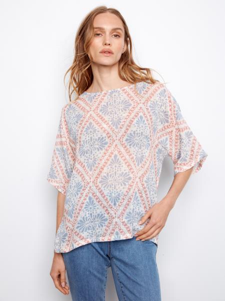 Dolman Cotton Blouse C4296 - Hello Beautiful BoutiqueTopCharlie B