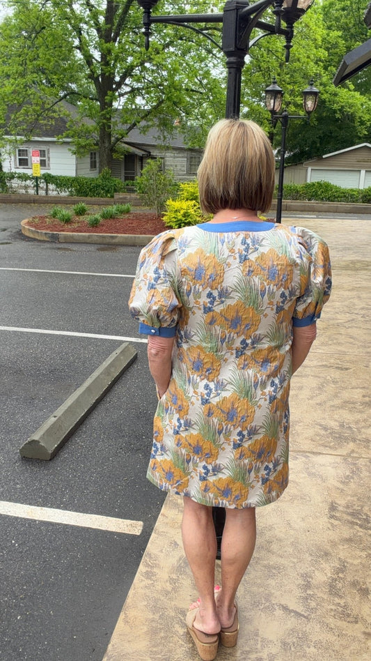 Floral Jacquard Dress R7044 - Hello Beautiful BoutiqueDressJodifl