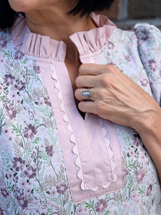 Floral Jacquard Shift Dress R7157 - Hello Beautiful BoutiqueDressJodifl