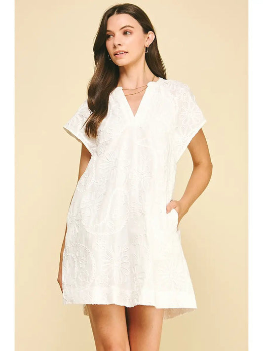 Floral Print Embroidered Dress 5049DI - Hello Beautiful BoutiqueDressPinch