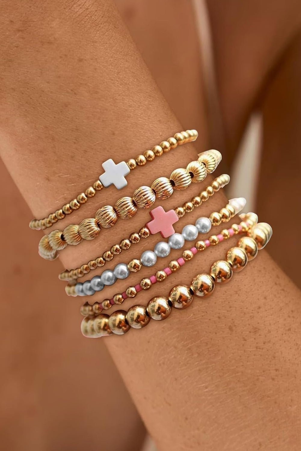 Lenora Cross Decor Multilayer Bracelet - Hello Beautiful BoutiqueJewelryThreaded Pear