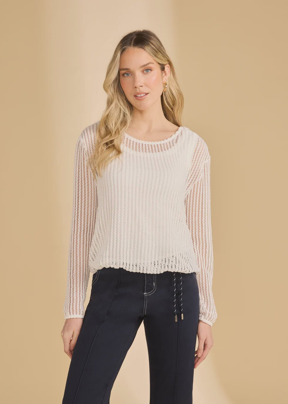 Long Sleeve Bubble Top 3648422 - Hello Beautiful BoutiqueTopFrench Dressing Jeans