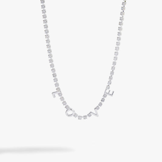 "Love" Crystal Tennis Necklace - Hello Beautiful BoutiqueNecklacesALEX AND ANI