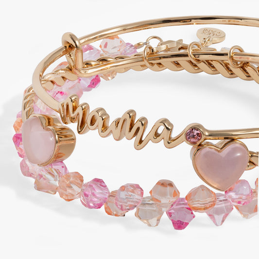 'Mama' Pink Beaded Bangle Set of 3 - Hello Beautiful BoutiqueBraceletsALEX AND ANI