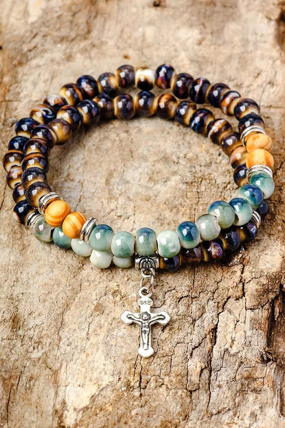 Matilda Layered Cross Beading Bracelet - Hello Beautiful BoutiqueJewelryThreaded Pear