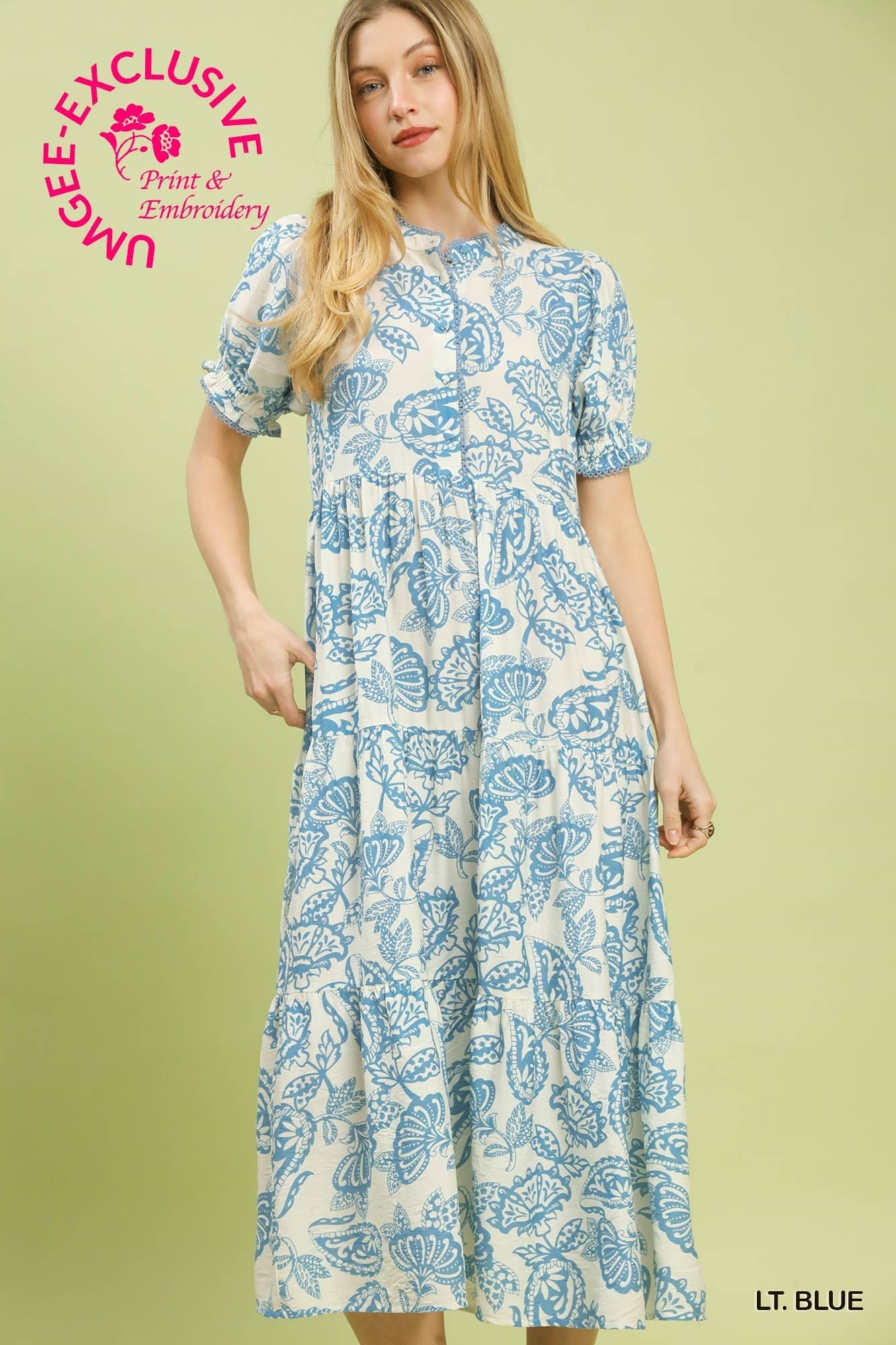 Paisley Print Tiered Midi K1874 - Hello Beautiful BoutiqueDressUmgee