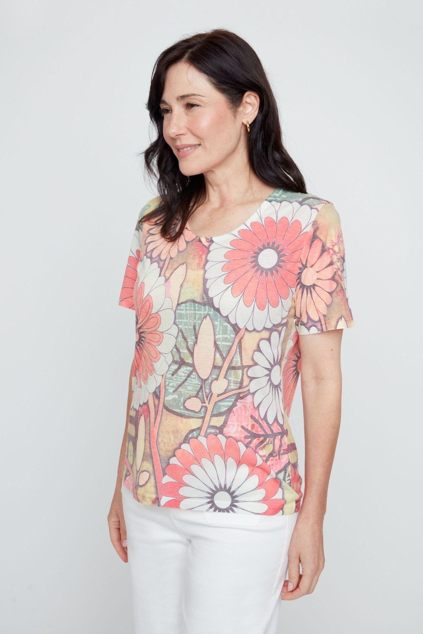 Renuar Printed T Shirt R7818 - Hello Beautiful BoutiqueTopRenuar