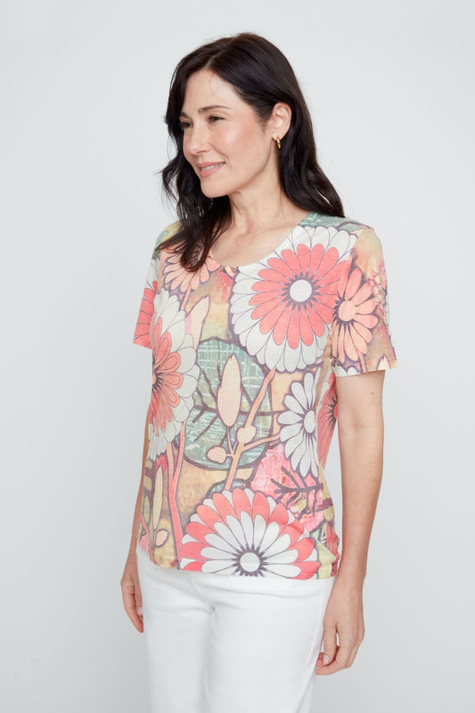 Renuar Printed T Shirt R7818 - Hello Beautiful BoutiqueTopRenuar
