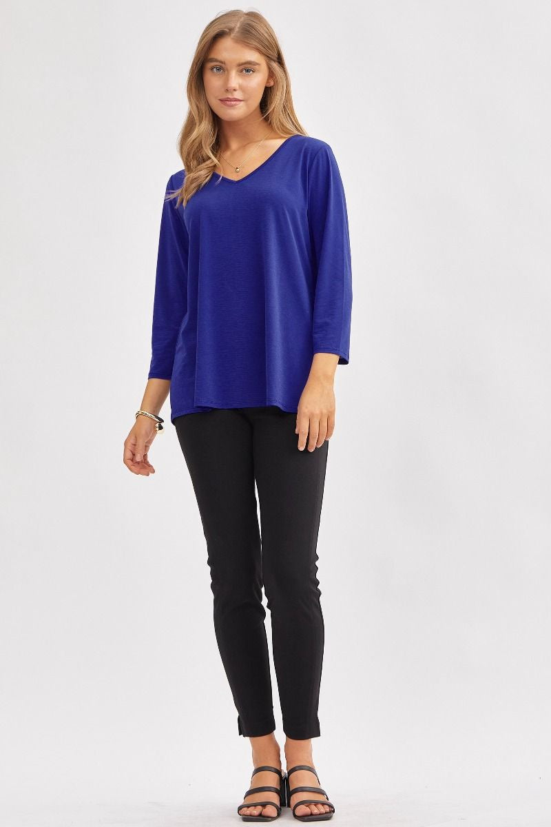 Wrinkle Free V Neck Top