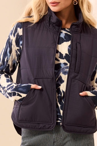 PACKABLE PUFFER VEST-SAPPHIRE