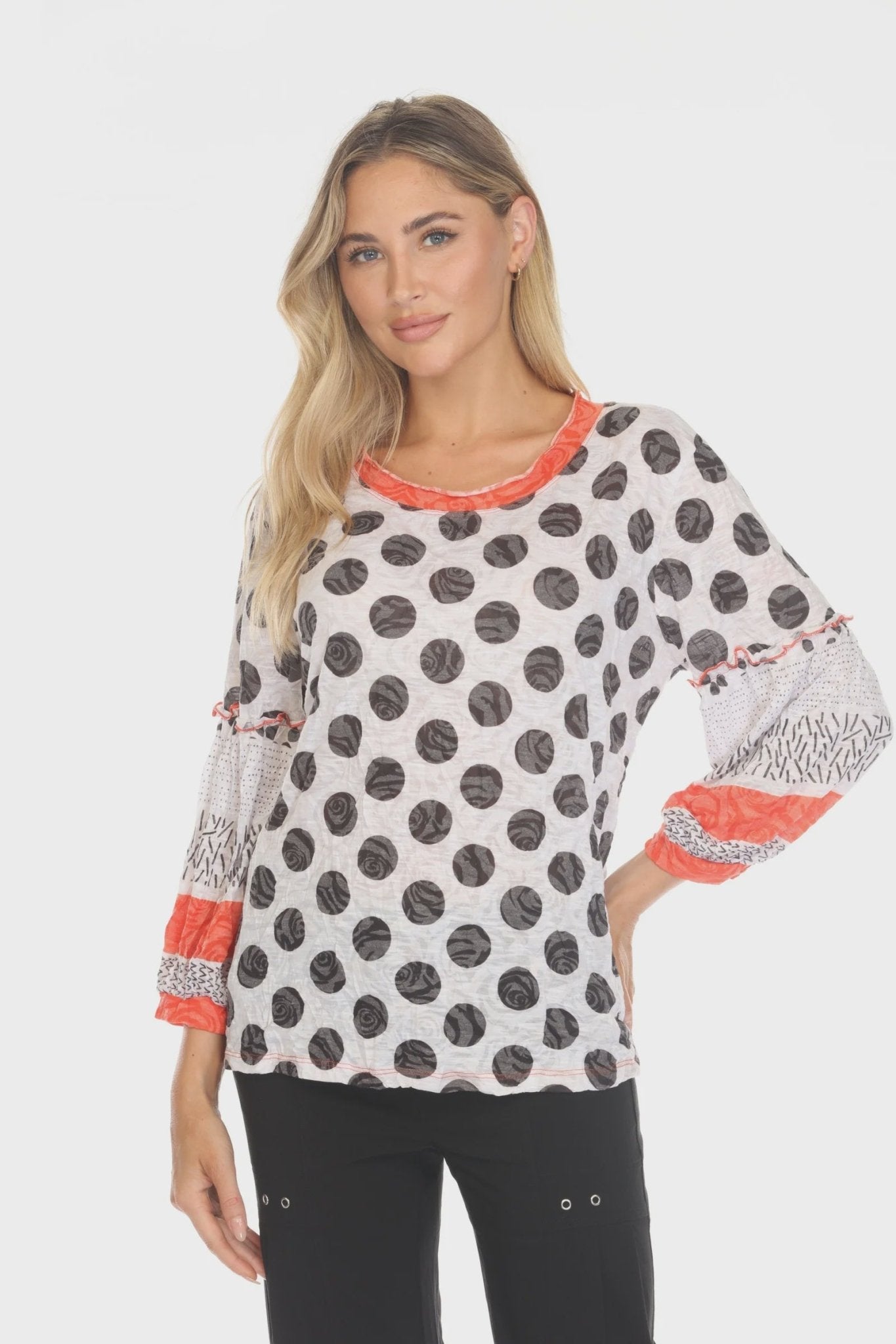 Tangerine Mix Carla Top CL16478 - Hello Beautiful BoutiqueTopCarine