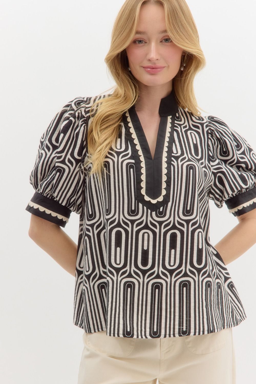How to Rock a Stylish Abstract High Collar - Hello Beautiful Boutique