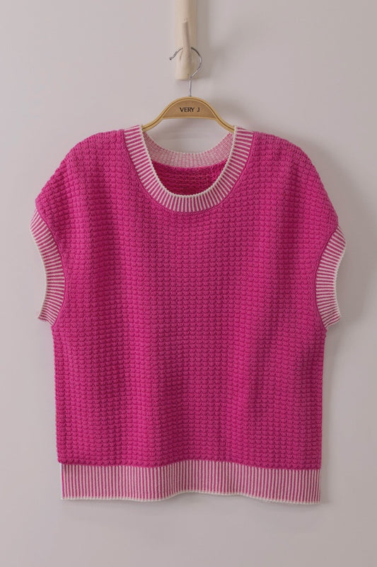 Cap Sleeve Summer Knit Sweater
