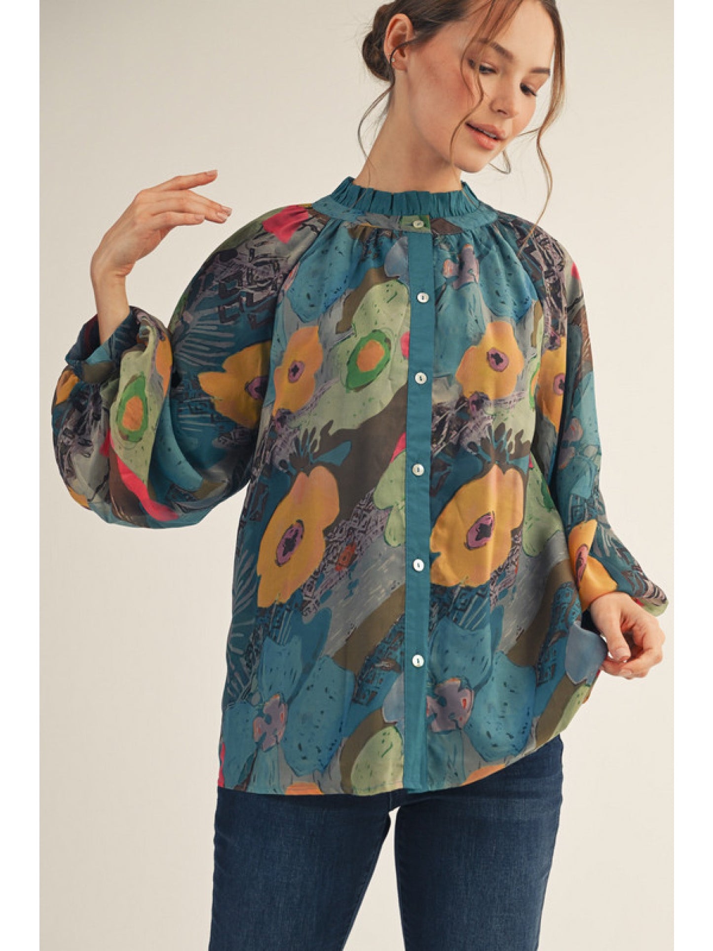 Floral Chiffon Top B12575-1