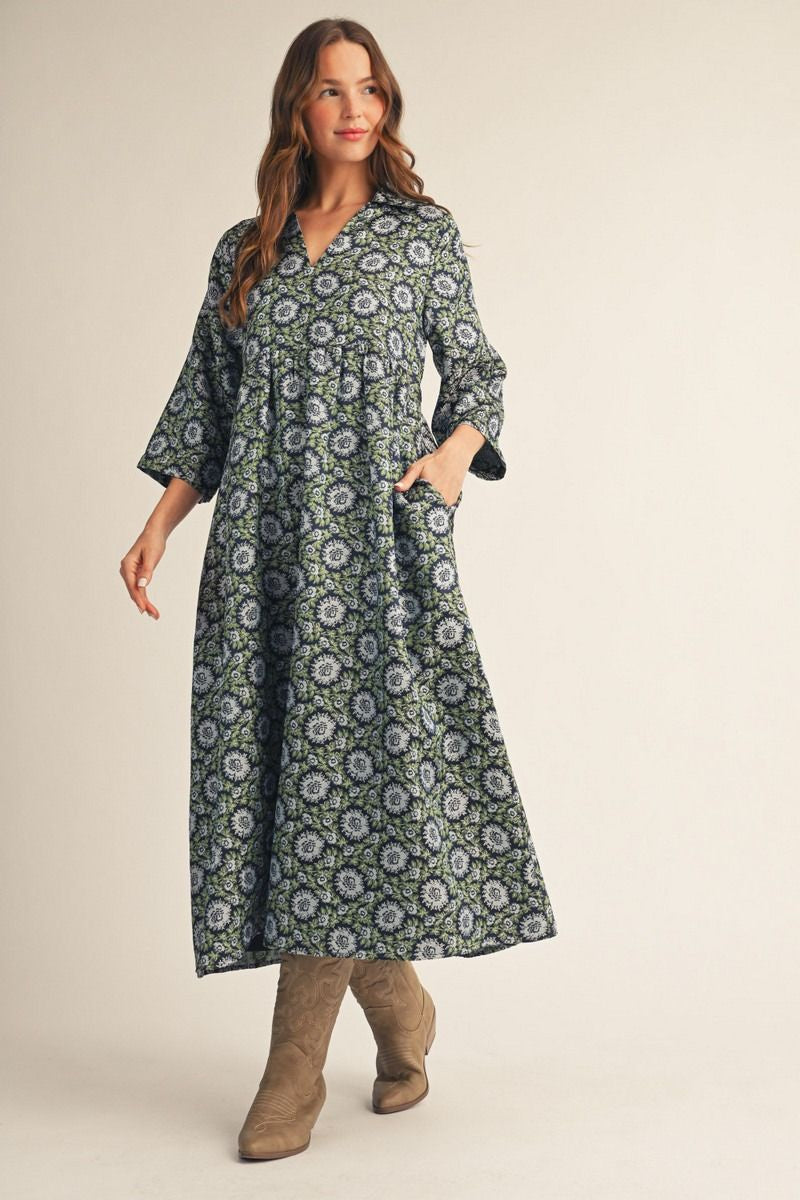 Floral Jacquard Midi H17124