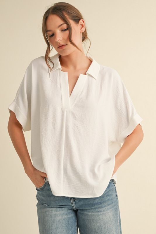 Dolman Sleeve Top with vented hemline 13393