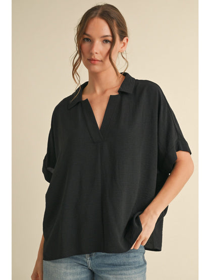 Dolman Sleeve Top with vented hemline 13393