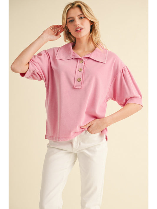 Henley Collared Top B41609