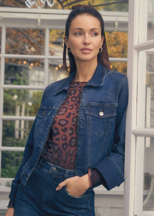 Zip Front Denim Jacket