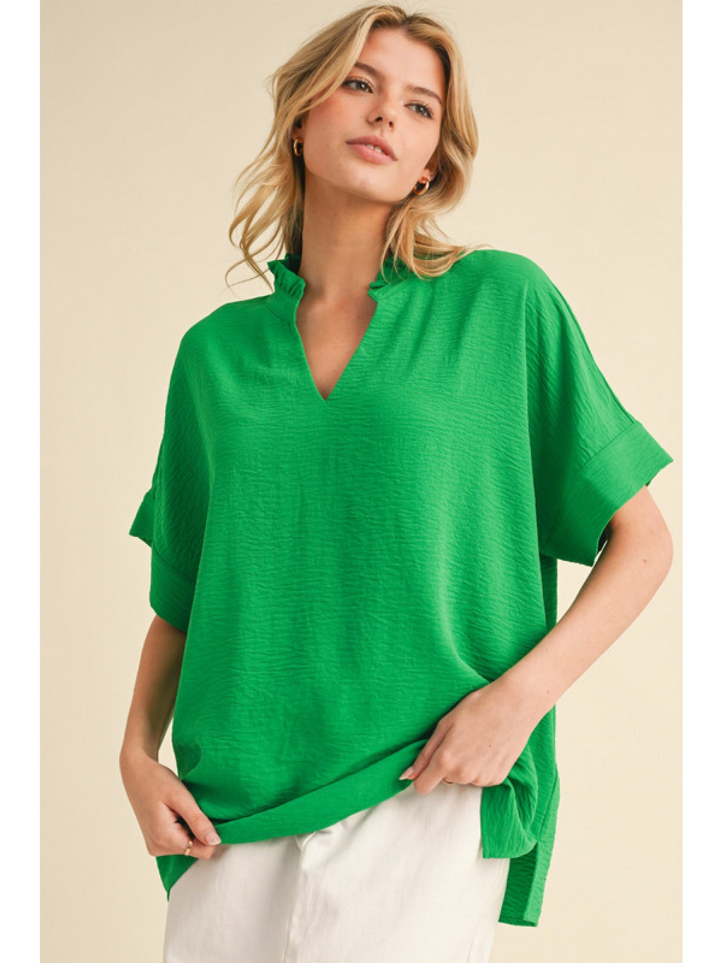 Top with Frilled Neck G13607