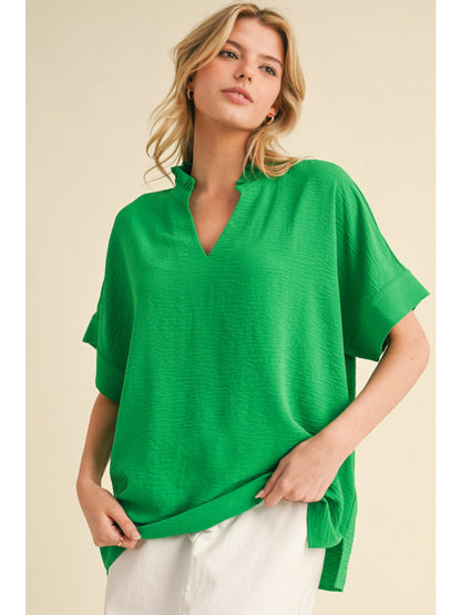Top with Frilled Neck G13607