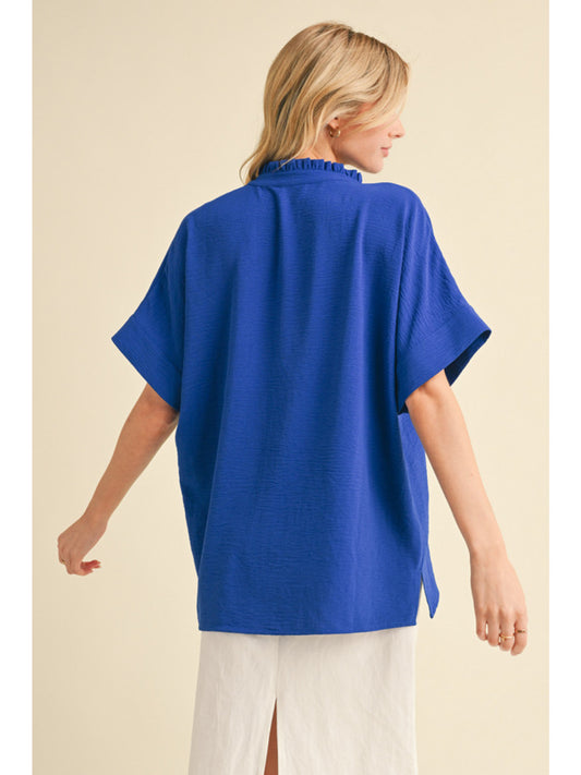 Top with Frilled Neck G13607