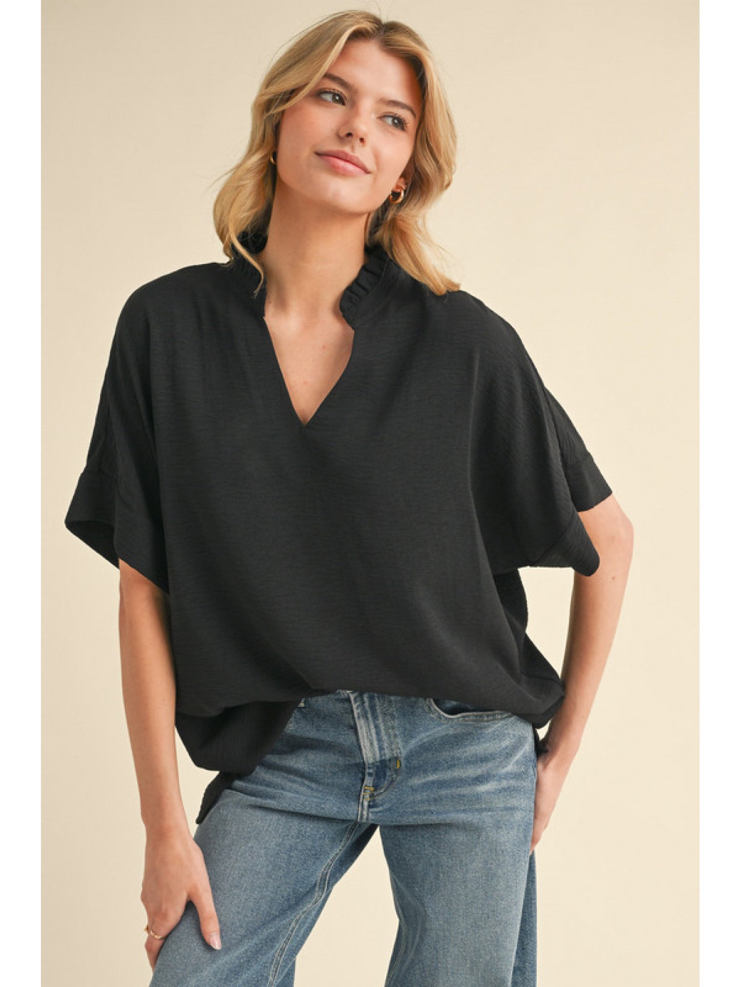 Top with Frilled Neck G13607