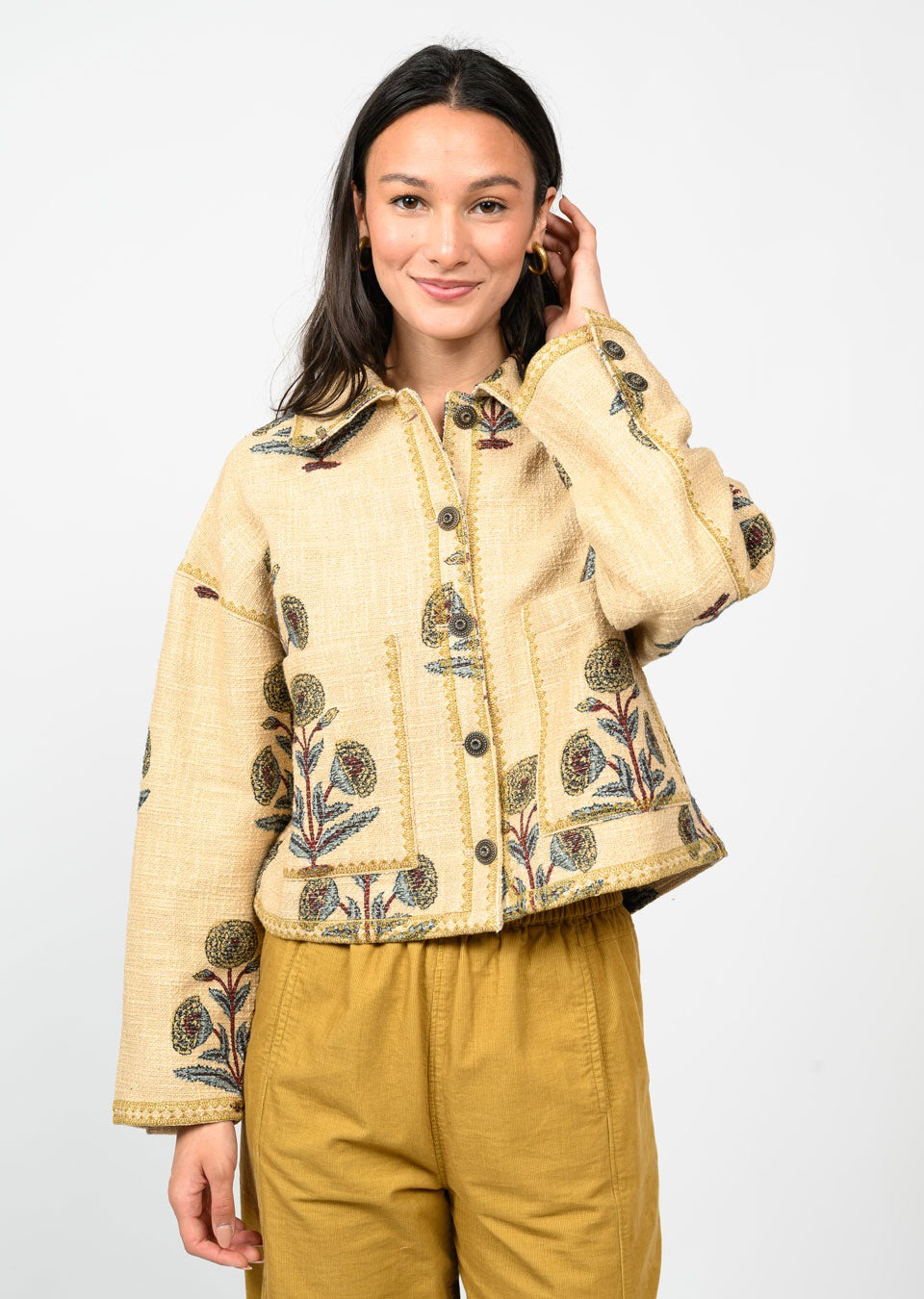 Lurex Block Print Jacket