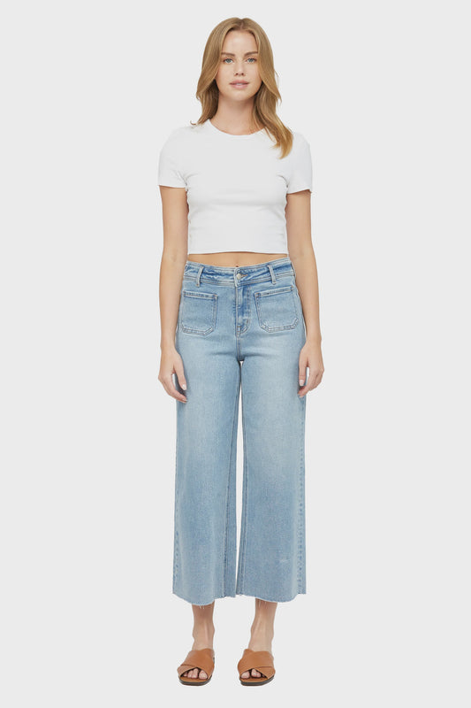 Cropped Wide Leg with Front Pocket