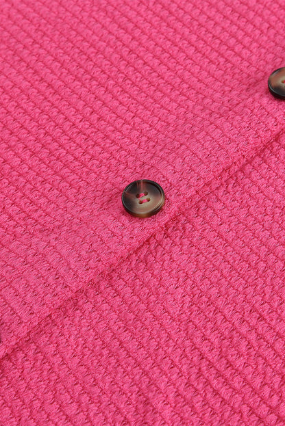 June Waffle Knit Button Up Casual Shirt