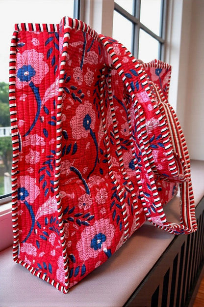 SC - ETA 6/29 - Scarlet Blooms Floral Tote Bag