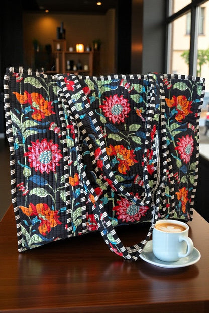 SC - ETA 6/29 - Lennox Black Floral Tote Bag