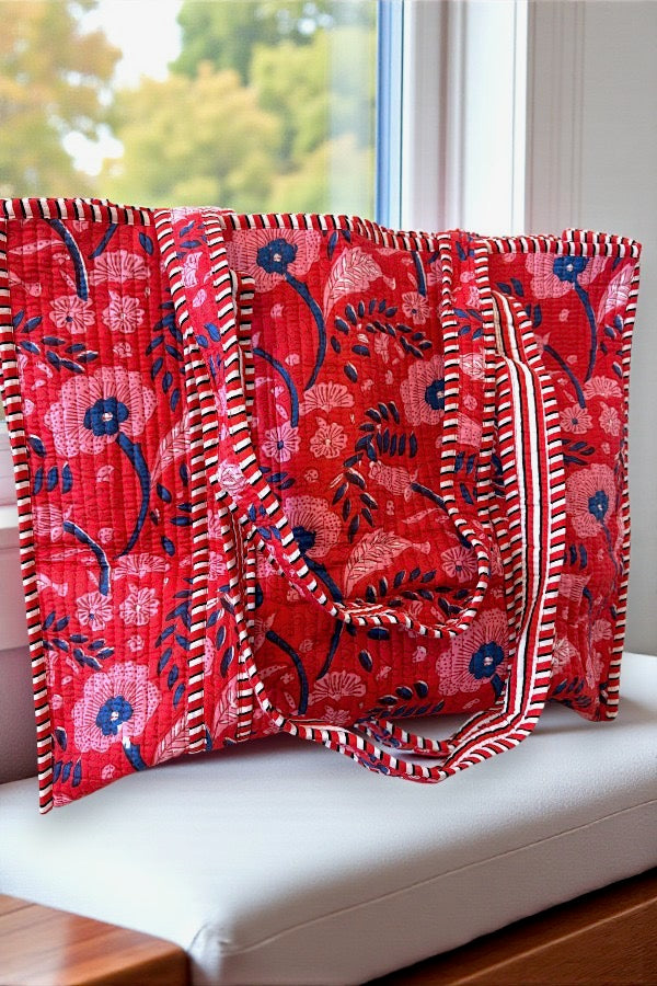 SC - ETA 6/29 - Scarlet Blooms Floral Tote Bag